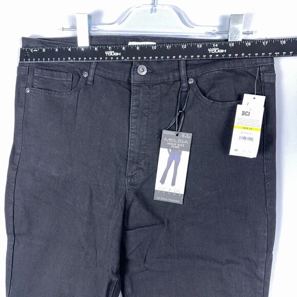 Sofia Vergara Melisa High Rise Flare Jeans Womens Size 14 Denim Stretch Black - Picture 7 of 11
